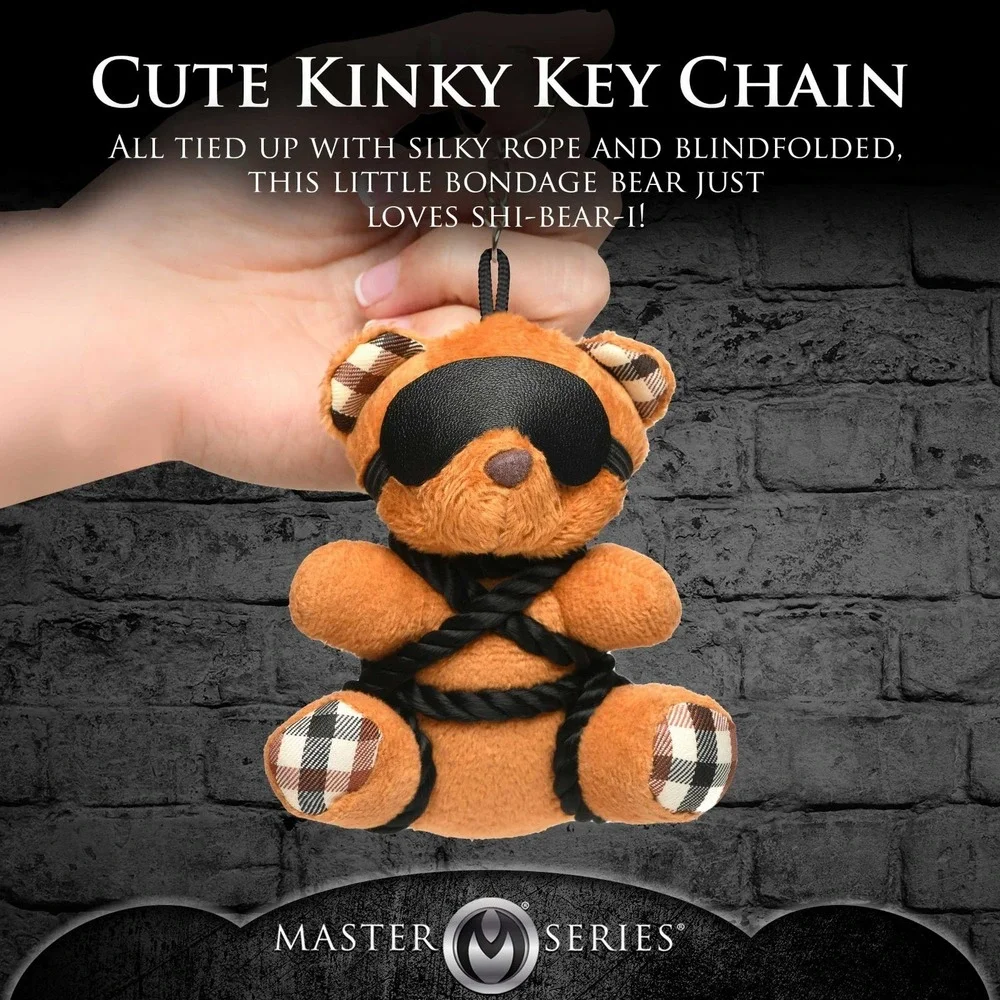 Master Series BDSM Teddy Bear Keychain Blindfold Rope Detail‎ Novelty Party Gift